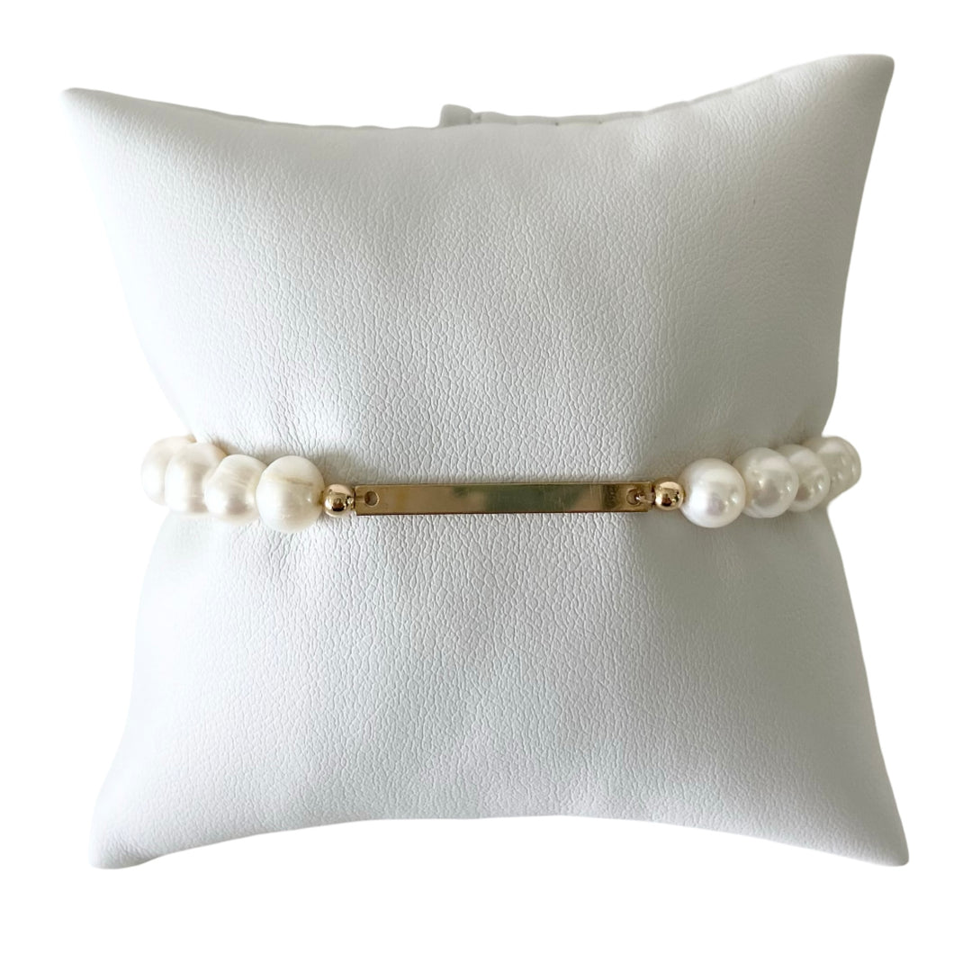 Mi Pulsera Elastica Perlada Dije Barra