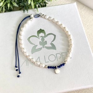 Mi Pulsera Perlada Ajustable Lapis Lazuli